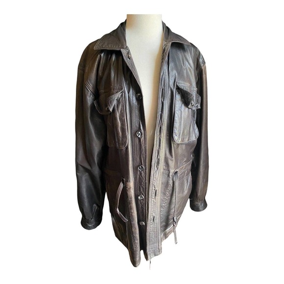 Yves Saint Laurent Other - Vintage 70s Yves Saint Laurent REPAIRED brown leather jacket coat SO SOFT
